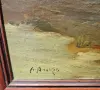 Ранна картина на Наполеон Алеков (1912-2002) – Морски бряг, масло/картон, снимка 4