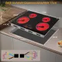 Стъклокерамичен плот за вграждане 77см, 7100W, 4 зони (2 двойни), стоманена рамка, Karienvir, снимка 2