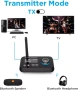 BT17 Bluetooth 5.3 Аудио Адаптер 3 в 1 с LCD дисплей – TX/RX/Bypass, AUX/RCA/Оптичен, двойно свързва, снимка 2