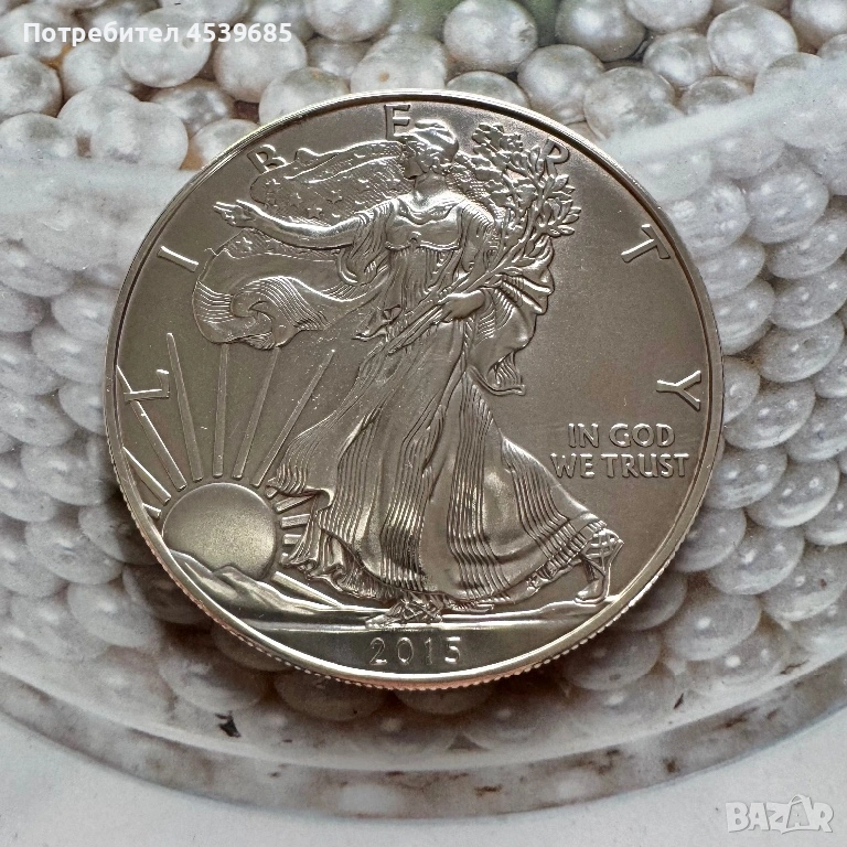 1 долар американски сребърен орел от 2015 г (American Silver Eagle), снимка 1