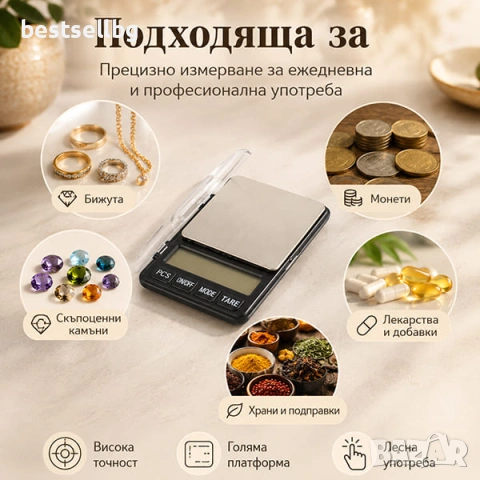 Професионална кухненска електронна везна 0.01 600г злато храна бижута, снимка 3 - Везни - 29154965
