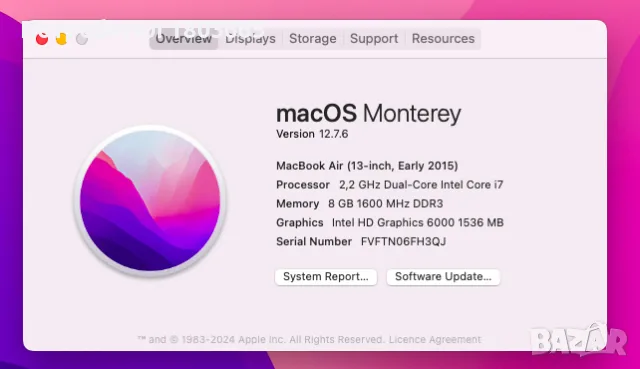 Apple Macbook Air A1466, снимка 4 - Лаптопи за дома - 55597999
