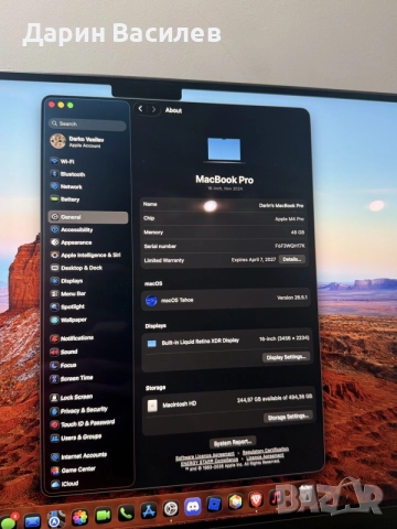 Лаптоп Apple MacBook Pro 16" M4 Pro 48GB / 512GB Space Black, снимка 5 - Лаптопи за работа - 55106000