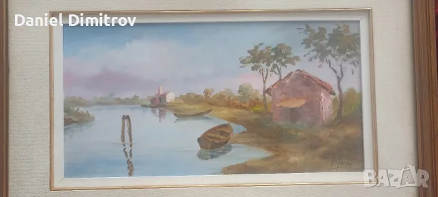 Стара картина с лодки, снимка 6 - Картини - 55406448