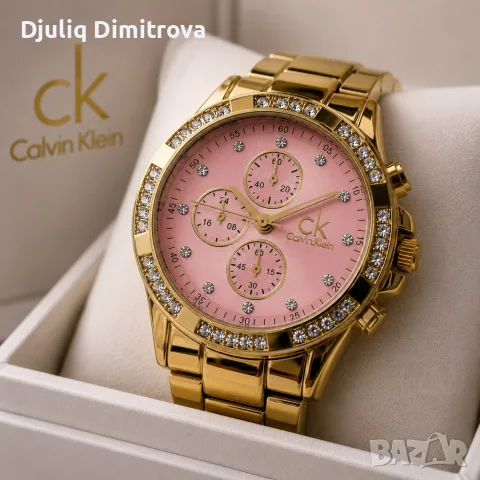 🌸 Дамски часовник Calvin Klein стил с розов циферблат