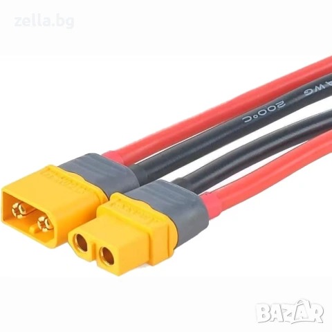 Конектор XT60H мъжки + женски с кабел 12AWG 30 см – 60A за LiPo/LiFePO₄ батерии, тротинетки 10466, снимка 14 - Друга електроника - 54703751