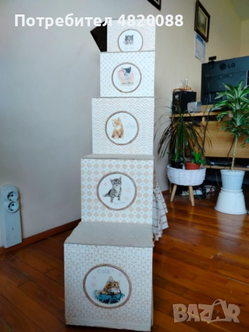 Котешка катерушка ПДЧ, ръчна декорация, УНИКАТ, снимка 2 - За котки - 54490982