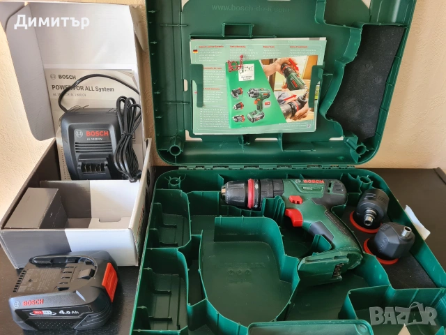 Акумулаторна ударна бормашина винтоверт Bosch Advanced Impact с батерия 4Ah и зарядно в куфар