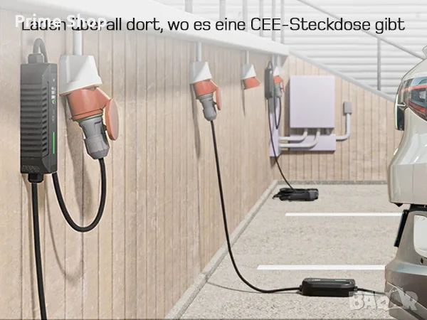 Мобилна зарядна станция dé Type 2, 22kW, CEE 32A + адаптер CEE 16A, 7м, снимка 10 - Аксесоари и консумативи - 55610653