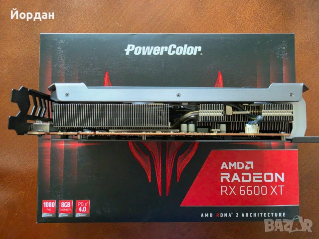 PowerColor RX 6600 XT Red Devil 8GB GDDR6 с кутия и всички аксесоари, снимка 4 - Видеокарти - 55237785