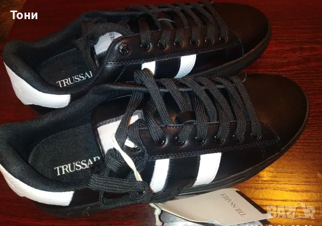 TRUSSARDI ITALY Оригинал Нови Дамски Маратонки от Естествена Кожа с Етикет 41 , снимка 4 - Маратонки - 55495970