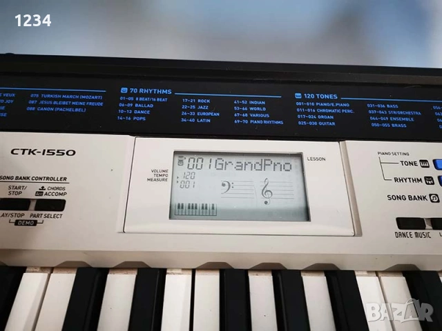 синтезатор клавир CASIO CTK-1550 пиано с 5 октави и плътни клавиши, снимка 5 - Синтезатори - 54795661