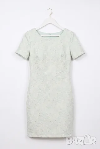 Рокля “Mint Floral Shine” – жакардова рокля с релеф светла мента арт.1535, снимка 6 - Рокли - 55671443