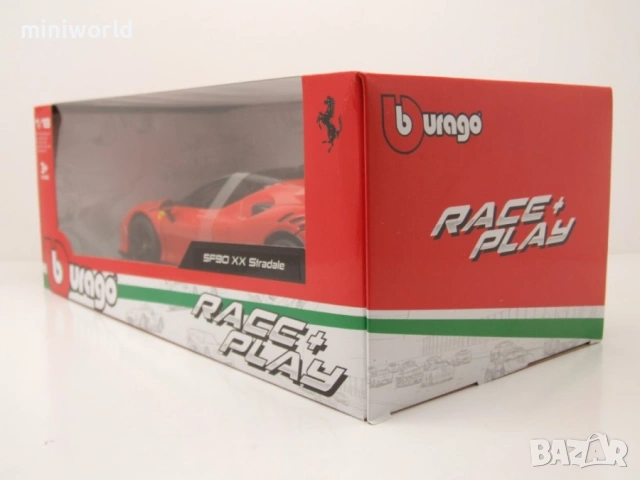Ferrari SF90 XX Stradale - мащаб 1:18 на Bburago моделът е нов в кутия, снимка 11 - Колекции - 54330991