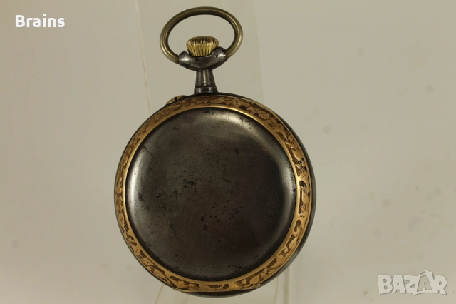 1900's REGULATEUR С Локомотив 68мм Джобен Часовник Декориран, снимка 4 - Джобни - 54894235