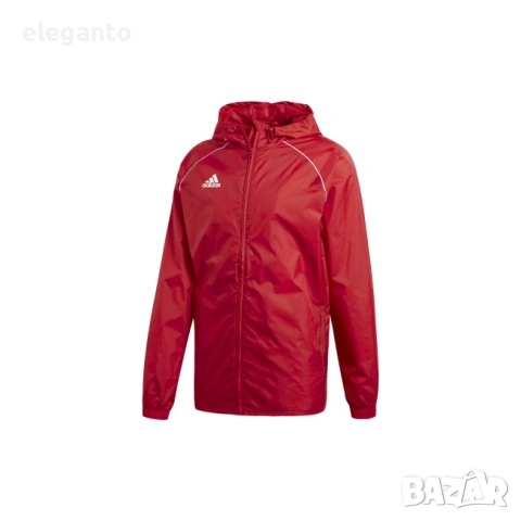 Мъжка водоустойчива ветровка Adidas CORE18 Rain Jacket red  , M размер, снимка 8 - Якета - 54654217