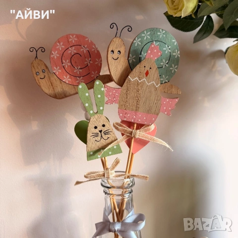 Великденска дървена декорация, снимка 2 - Декорация за дома - 54027381