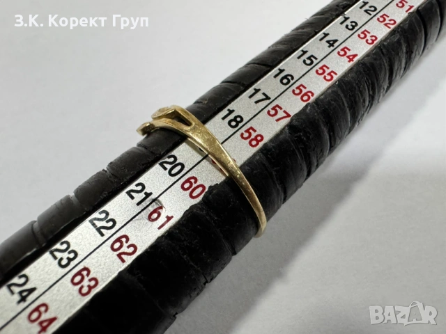 Златен пръстен 14К 585 -1,47 гр, снимка 8 - Пръстени - 54876473