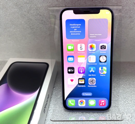 Перфектен! Като нов! 100% Батерия! Смартфон Apple iPhone 12, 64 GB, Purple