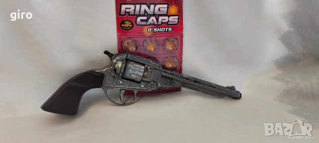 Стар метален пистолет с капси – Точно копие на Colt Peacemaker (Миротворец), снимка 2 - Колекции - 55174064