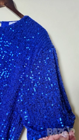 Синя блуза с пайети Floyd, снимка 3 - Тениски - 54136460