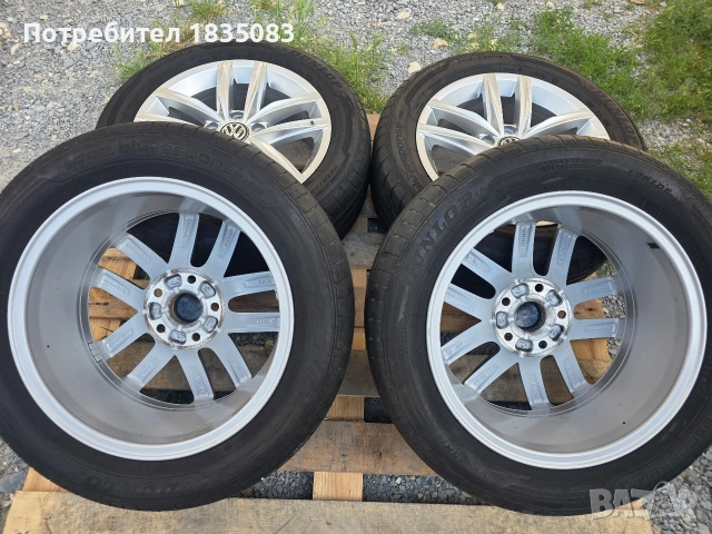 Лети джанти 16ки 5х112 VW + летни гуми 205/55/16 Dunlop, снимка 10 - Гуми и джанти - 55080936