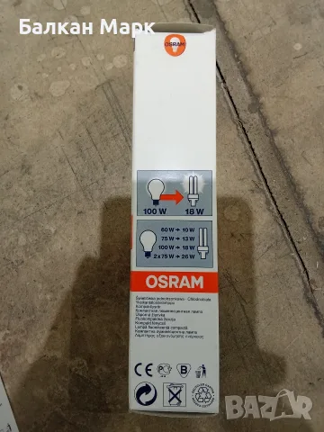 Лот 7 бр. Компактни луминесцентни крушки OSRAM DULUX D/E 18W (1200 lm) – Внос от Германия, снимка 3 - Крушки - 55431372