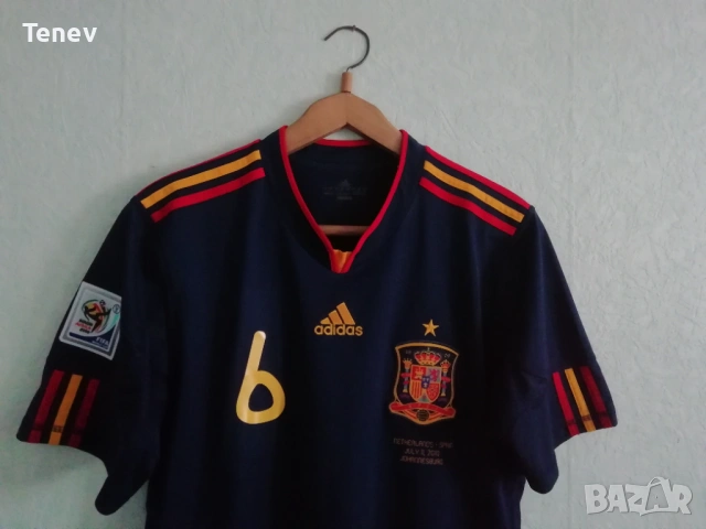 Spain Iniesta Final 2010 Adidas оригинална мачова тениска фланелка Испания Иниеста екип Световно , снимка 3 - Тениски - 43482299