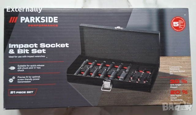 Ударни вложки и битове Parkside Performance Impact Set 21 части – нови, снимка 3 - Други инструменти - 55013905