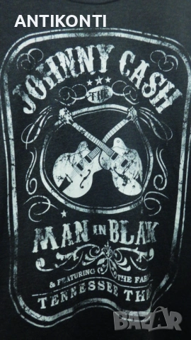 JOHNNY CASH MAN in BLACK Тениска, снимка 3 - Тениски - 54798449