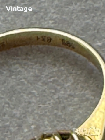 Старинен златен пръстен с естествени камъни , снимка 8 - Пръстени - 54304792