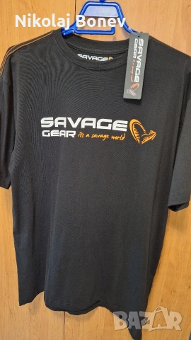 риболовна  фланелка Savage Gear черна размер М 15 евро Нова