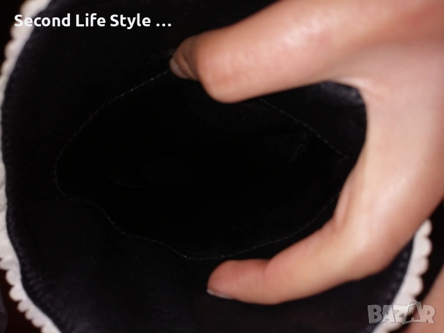 №36 дамски кожени боти ботуши със змийска кожа и кристали, висок тънък ток и остър връх, снимка 8 - Дамски боти - 54218486