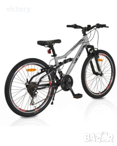 Велосипед Byox - Adventura, 24'', сив , снимка 2 - Детски велосипеди, триколки и коли - 55091662