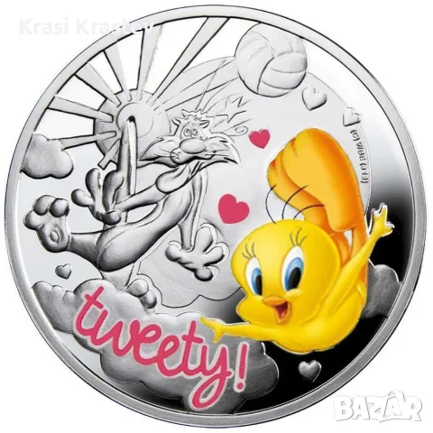 Сребърна монета - 1 Dollar - Elizabeth II - Tweety - ½ Oz