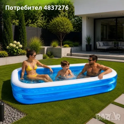 Голям семеен надуваем басейн, снимка 2 - Басейни и аксесоари - 55353215