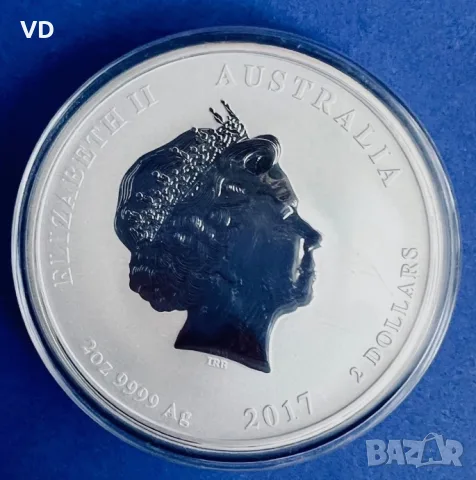 lunar лунар петел 2017 2 оз 2 oz цветен, снимка 2 - Нумизматика и бонистика - 55328194