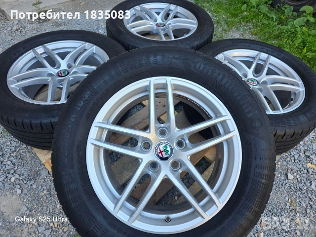 Лети джанти 16ки 5х110 Alfa Romeo + летни гуми 225/55/16 Continental