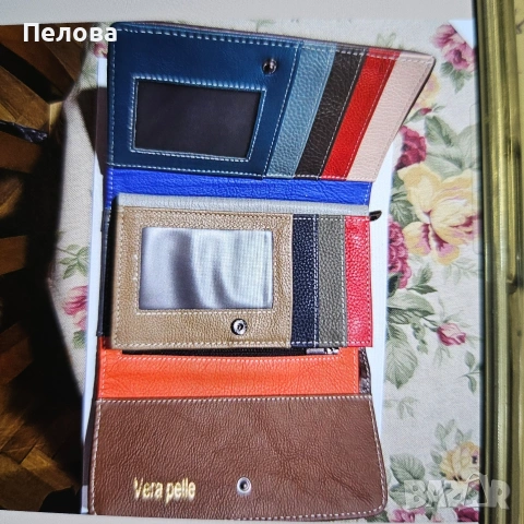 голямо шарено портмоне ествена кожа, снимка 3 - Портфейли, портмонета - 54515892