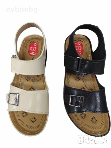 Ортопедични дамски кожени сандали с катарама, снимка 2 - Сандали - 54147443