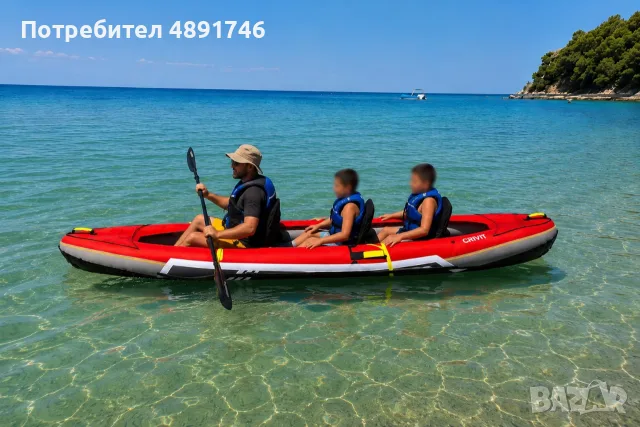 Надуваем триместен каяк CRIVIT Touring, снимка 3 - Водни спортове - 55522724