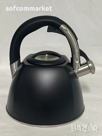 Чайник Kela Vitus 2,4L (Черен Мат) със свирка  – Нов, за индукция и всякакви котлони, снимка 2 - Съдове за готвене - 55465423