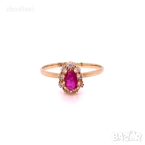 Златен дамски пръстен 0,90гр. размер:49 14кр. проба:585 модел:39479-1