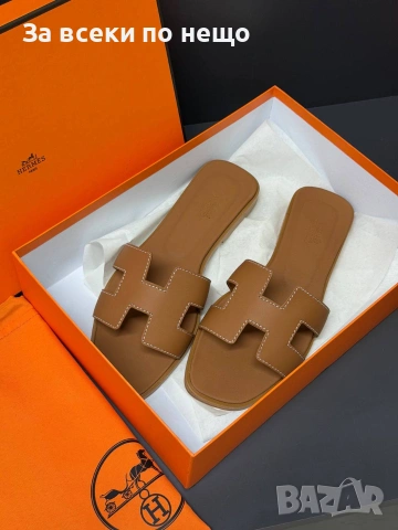 Hermes Дамски Чехли Естествена Кожа Висок Клас С Оригинална Кутия И Торбичка Хермес-2 Цв. Код SK1811, снимка 2 - Чехли - 55246547