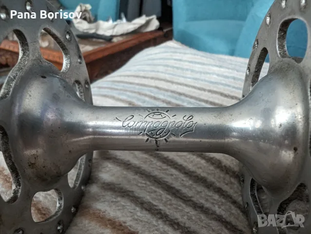 Ретро Пистова Предна Главина Campagnolo Nuovo/super Record, снимка 3 - Части за велосипеди - 55321407