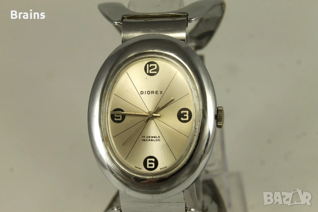 1960's DIOREX Швейцарски Дамски Часовник Гривна, снимка 3 - Дамски - 55077204
