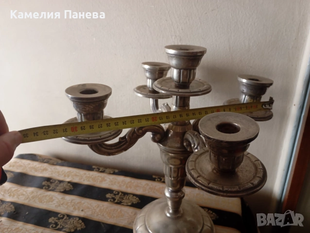 Винтидж посребрени свещници комплект , снимка 4 - Антикварни и старинни предмети - 54727564