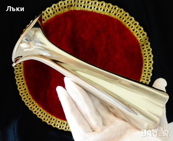 Посребрен меден свещник,ваза,Сърце. , снимка 7 - Антикварни и старинни предмети - 55192634