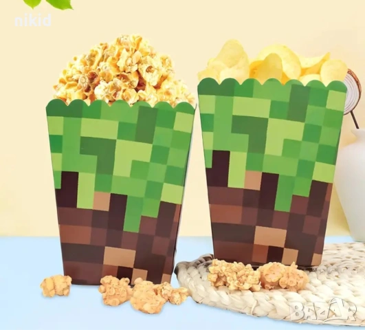 Minecraft Майнкрафт Парти кутия за дребни лакомства пуканки и др, снимка 4 - Други - 29311892