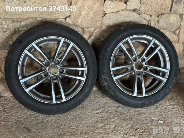 Продавам оригинални 2бр. алуминиеви джанти 17” за BMW F30 с гуми Pirelli Run Flat, снимка 2 - Гуми и джанти - 54737135